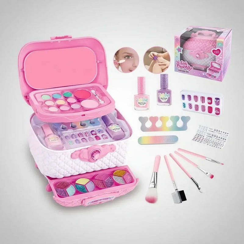 Maquillaje Real Para Niñas, Lavable Y No Tóxico Maleta 1246