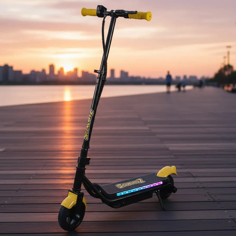 Scooter Eléctrico Kidshop Pt22 Con Luces Led Negro