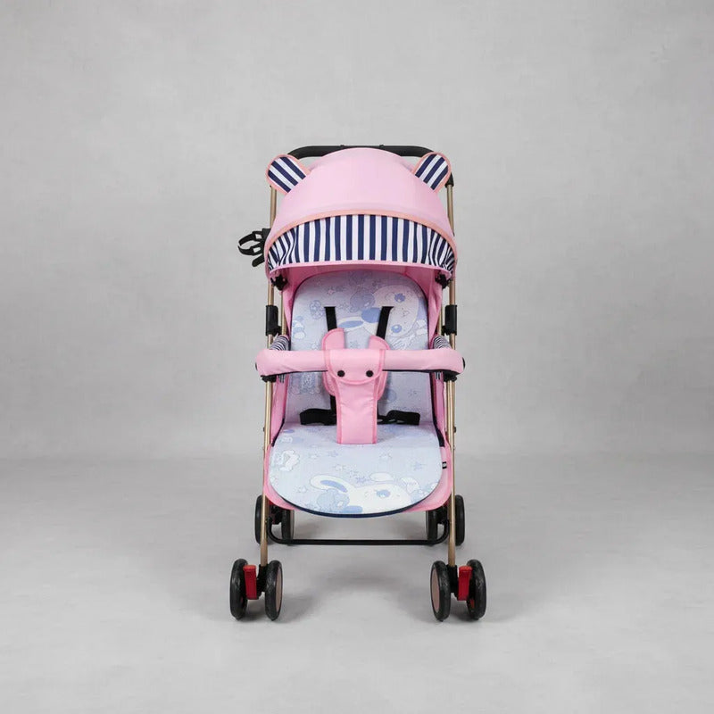Coche Paseador Para Bebe Facil De Cerrar Y Reversible 803-7 Rosado Dorado