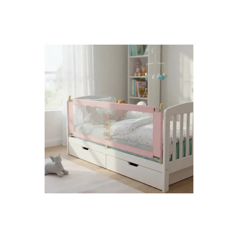 Barandilla Protector De Cama Bebe Infantil  Seguridad 2/1.9 Coral Claro Animales