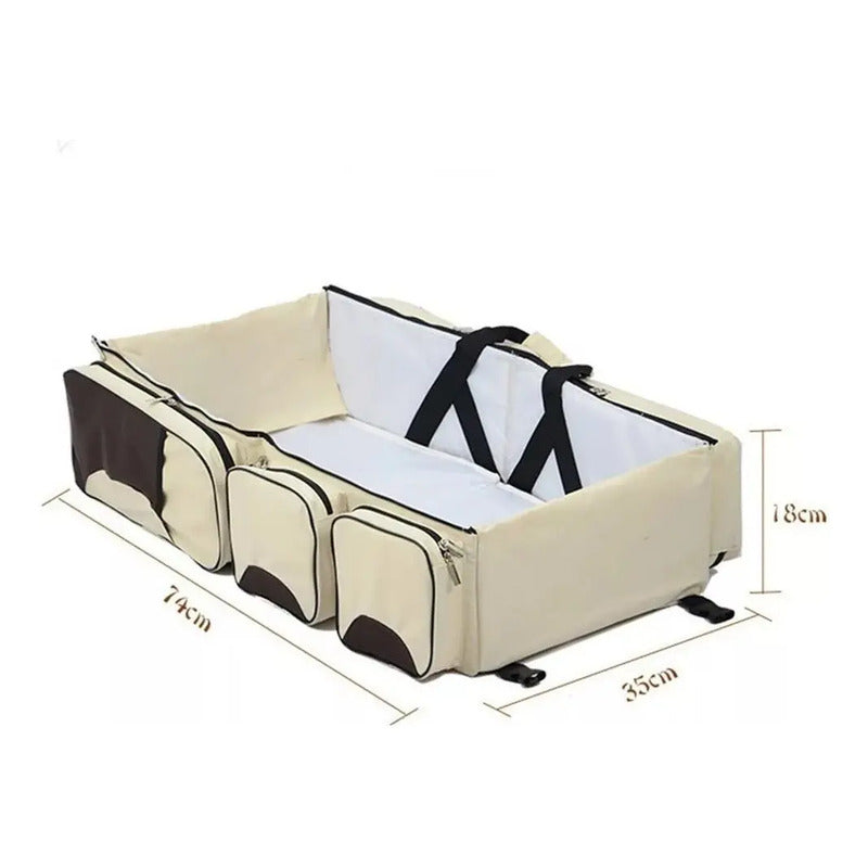 Morral Pañalera Portátil 3 En 1 Asoleador Impermeable Bebé