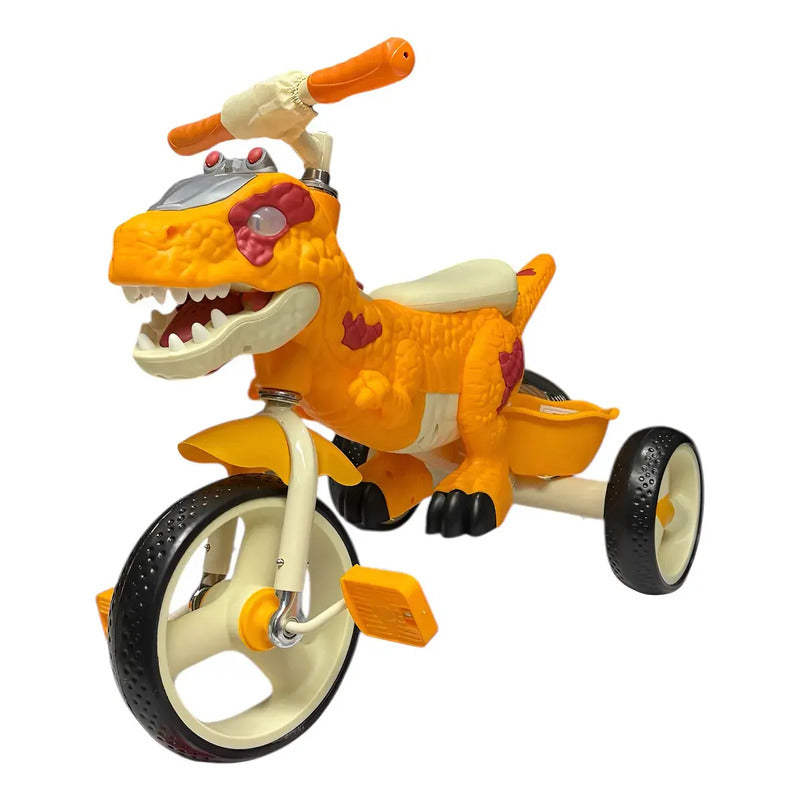 Triciclo Bicicleta Dinosaurio Con Música Y Cesta Tr-064
