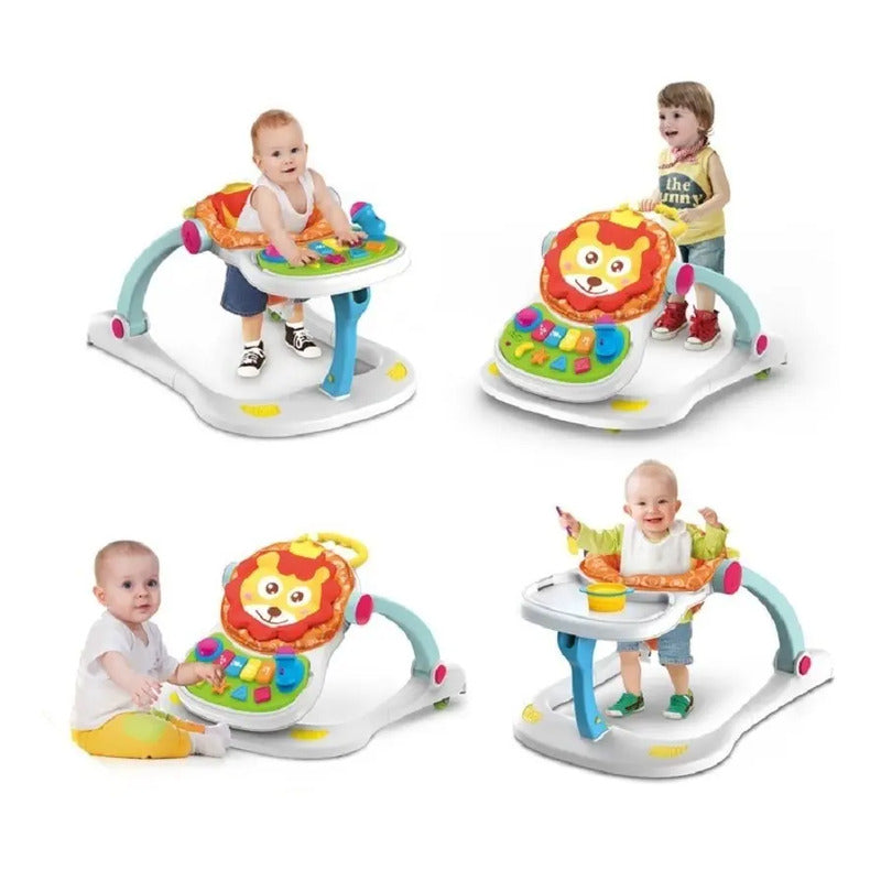 Caminador 4 En 1 Comedor Bebe Andadera Didactico Niño Niña  Blanco