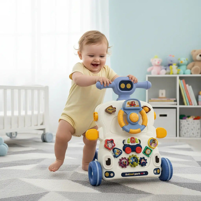 Andadera Caminador Kidshop 5 En 1 Mesa Y Actividades He0830 Color Azul
