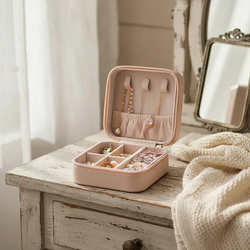 Joyero, Organizador, Estuche Para Joyería, Caja Para Joyas Nude