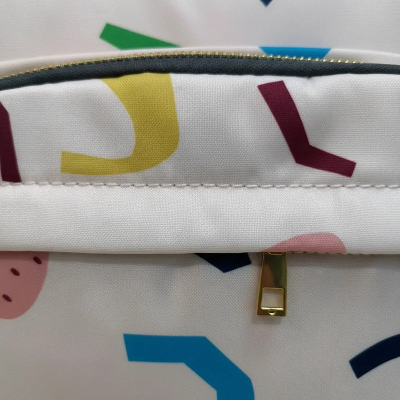 Bolso Pañalera Morral Moderno De Bebe Estampados 11519-13 Beige Colores