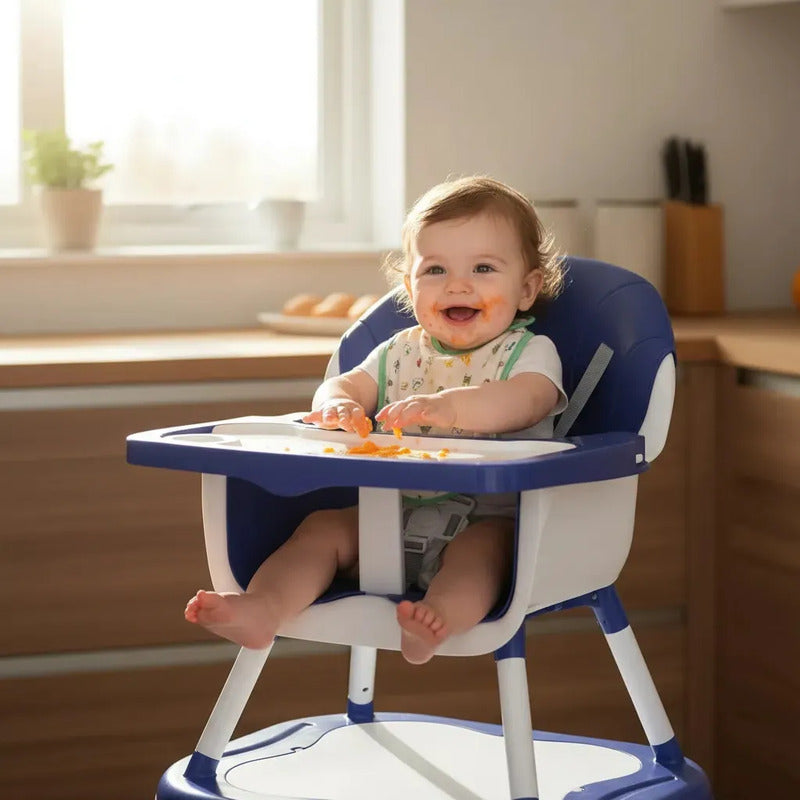 Silla Comedor Y Escritorio 6 En 1+ Marcadores Y Legos Lisa Azul