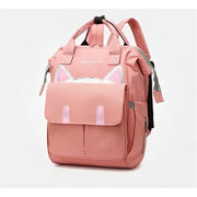 Bolso Pañalera Multifuncional Bebe Mochila Gatico Ref 1402 Color Rosa Liso