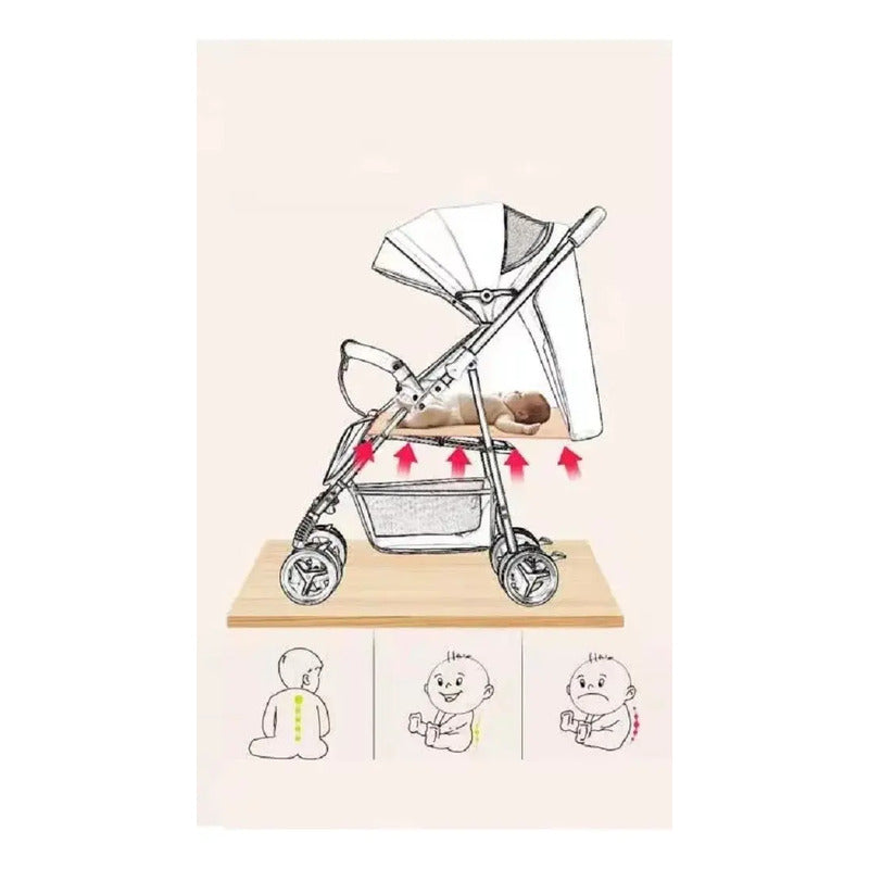 Coche Para Bebe Con Capota  Premium Reversible 701-3