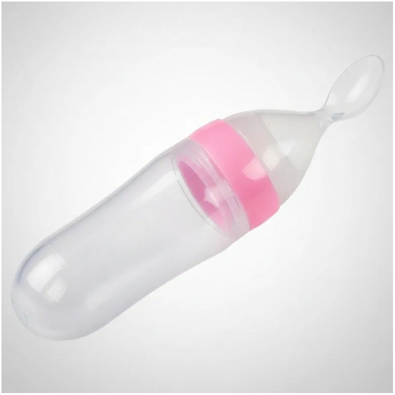 Tetero Cuchara De Alimentos Para Bebés - Fácil Uso Y Seguro Rosa