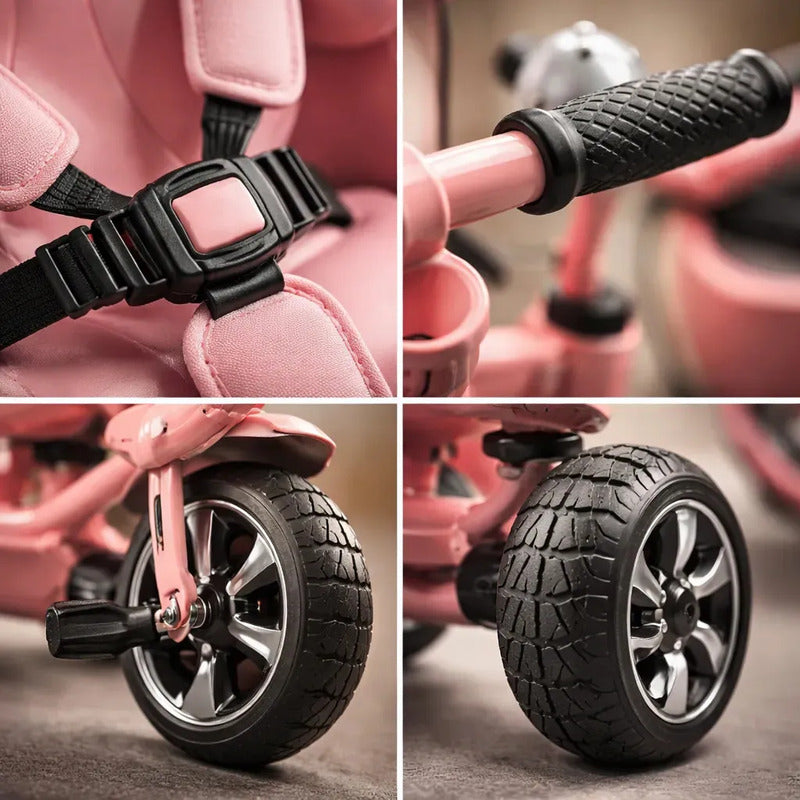 Triciclo De Lugo Bebe Niño Multietapa Kidshop 6068 Rosa Claro