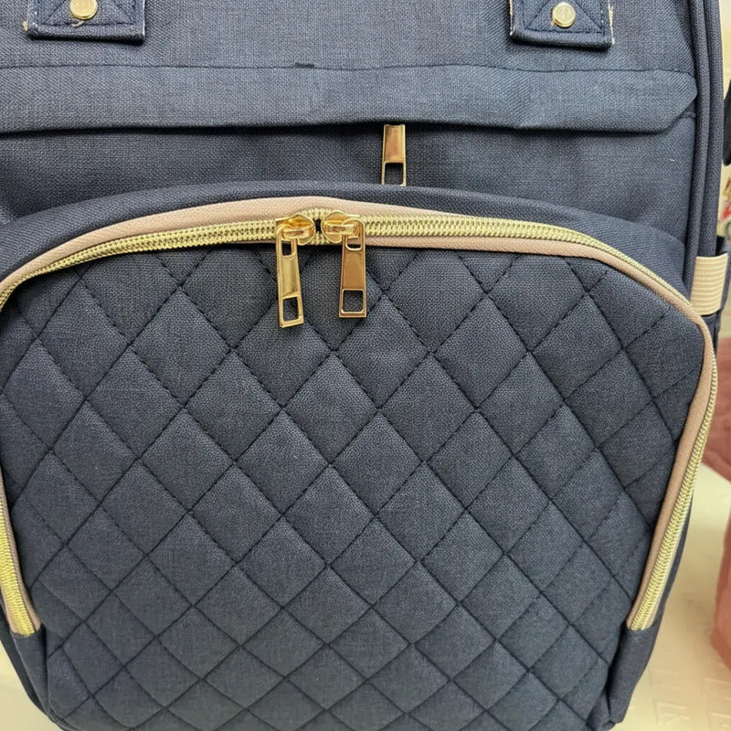 Bolso Pañalera Morral Moderno De Bebe 11519-14 Azul Lisa