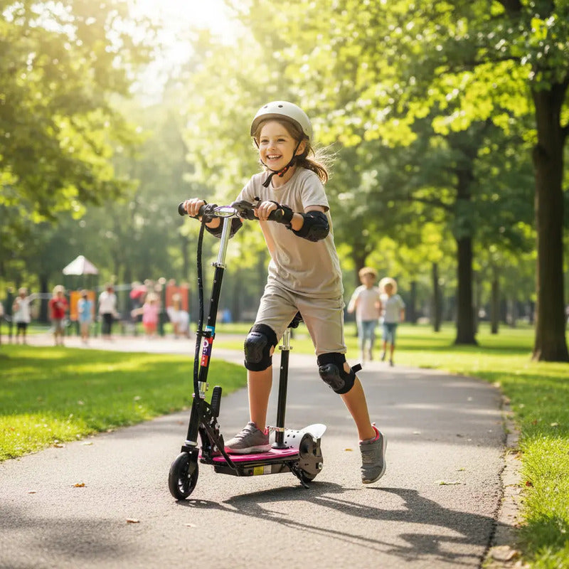 Patineta Eléctrica Metalizada Para Niños 8-13 Años