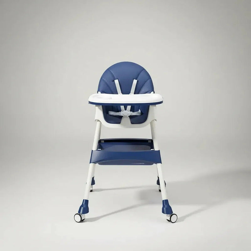 Silla Comedor Bebe Doble Altura Infantil Acolchado 4 En 1 Lisa Azul