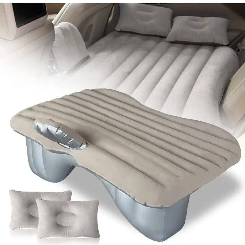 Colchon Inflable Para Carro Automovil Cama De Aire Viajes Color Gris