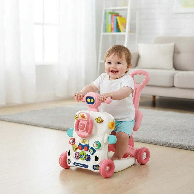 Andadera Caminador Kidshop 6en1 Mesa Y Actividades He0831 Color Rosa