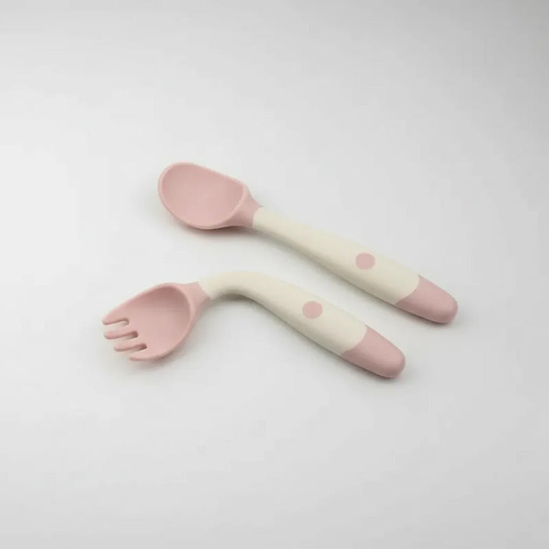 Cubiertos Silicona Bebé Cuchara Tenedor