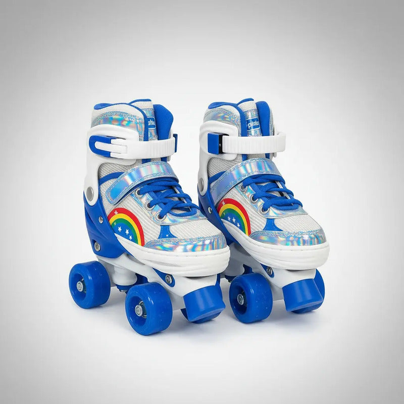 Patines Ajustable Con Luz Y Diseño De Arcoíris Niños Pt-03