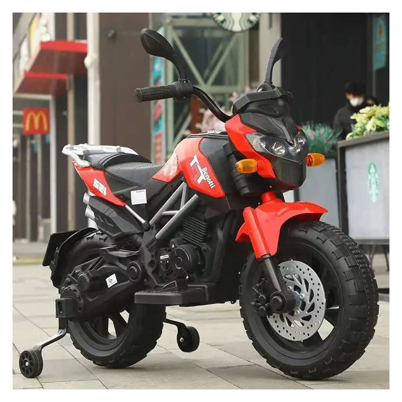 Moto Electrica Cross Llantas Auxliares, 2 A 6 Años,sonidos