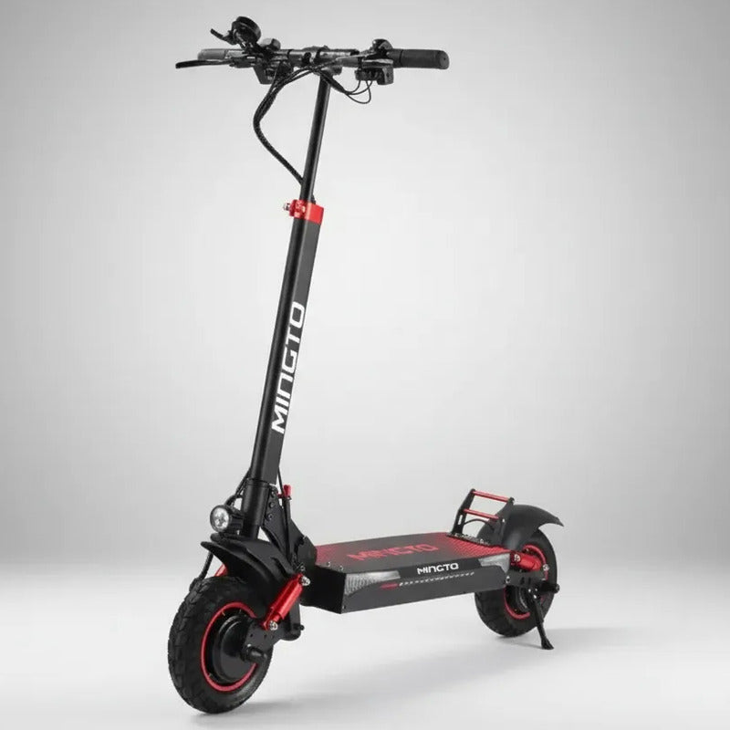 Patineta Scooter Eléctrica Doble Motor Negro-rojo S10 Negro