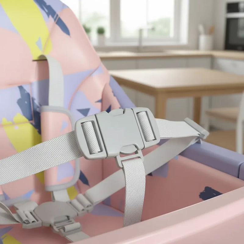 Silla Comedor Para Bebé 2 En 1 Impermeable Freno Juguetes
