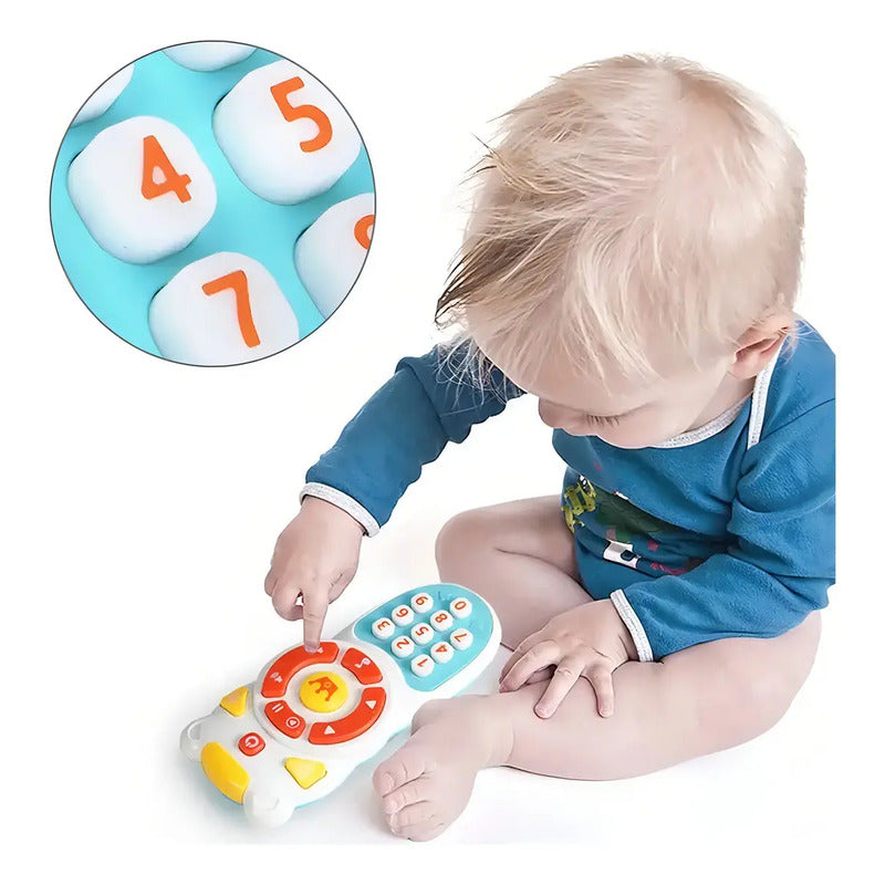 Control Didáctico Huanger Con Sonido Y Luces For Tv Para Bebés Aprende Inglés