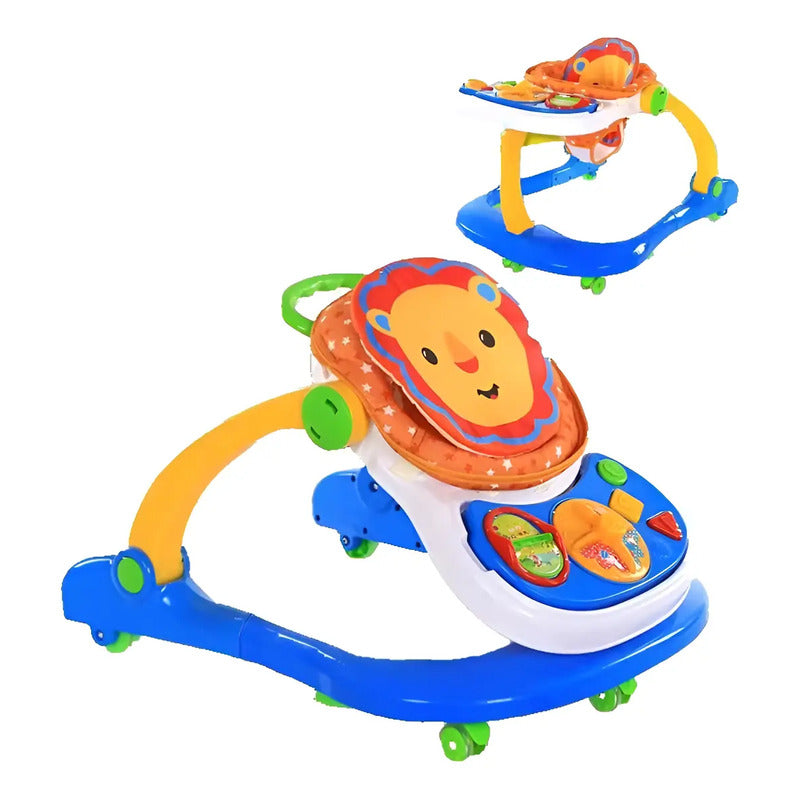 Caminador 4 En 1 Comedor Bebe Andadera Didactico Nino Nina Color Azul Azul