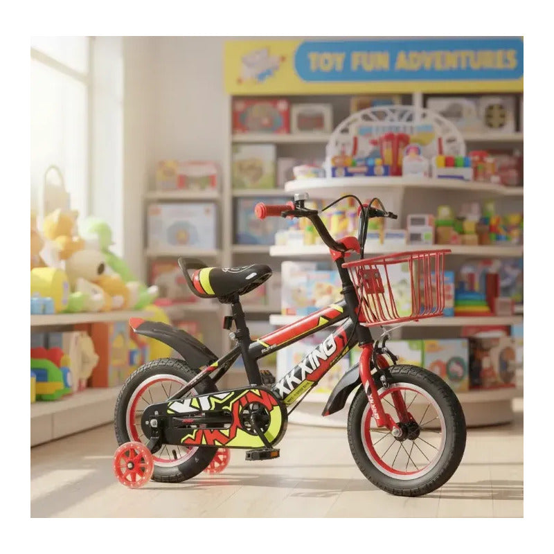 Bicicleta Infantil Con Canasta Y Pito Rin 12 Rojo Bc01-rj Rojo