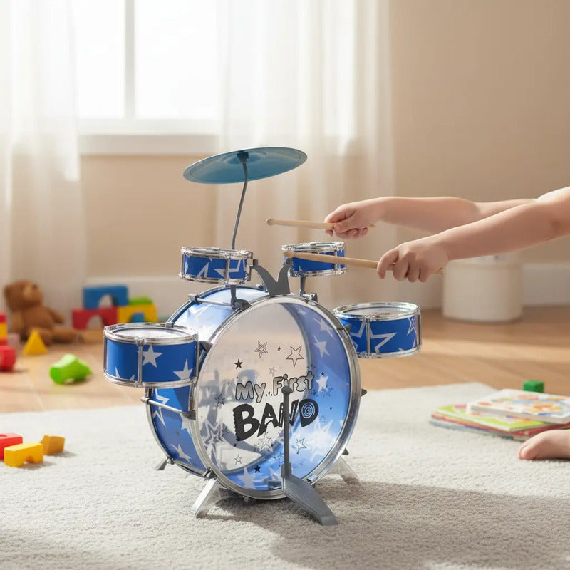 Set Batería Musical Tambores + Silla Niños Percusión M6302