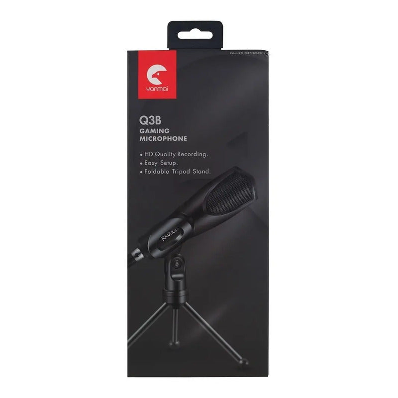 Micrófono Condensador Con Trípode Para Computador Y Cel/usb Color Negro