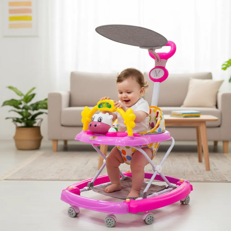 Caminador Musical Luces Tapete Con Guia Mecedor Vaquita341-1