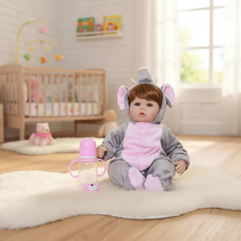 Bebe Aspecto Realista Niño Elefante + Accesorios 638