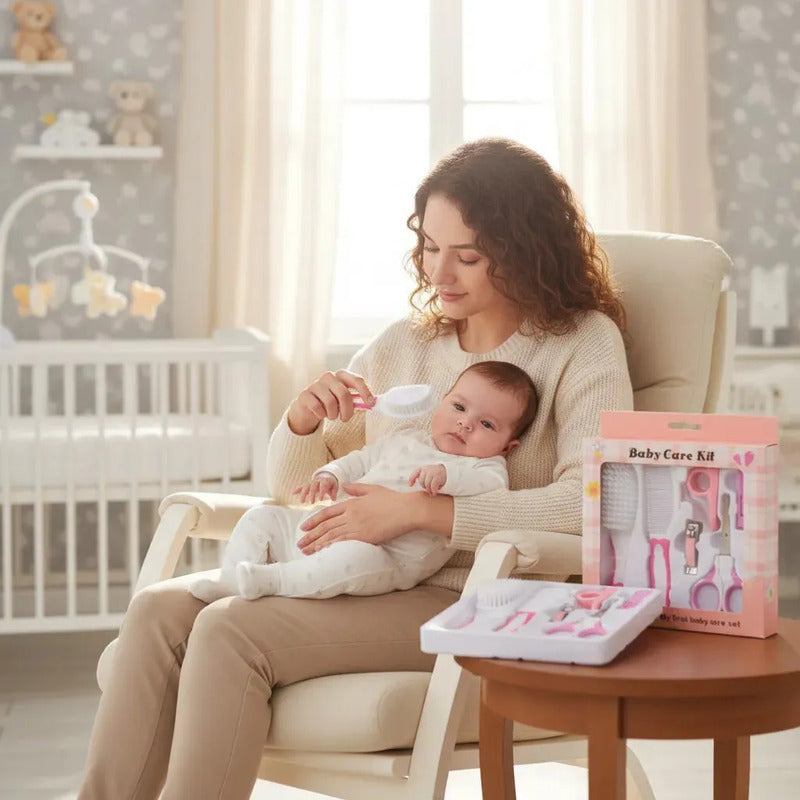Set Kit Estuche Aseo 6 Piezas Cirugía Bebe Oferta Regalo Color Rosado
