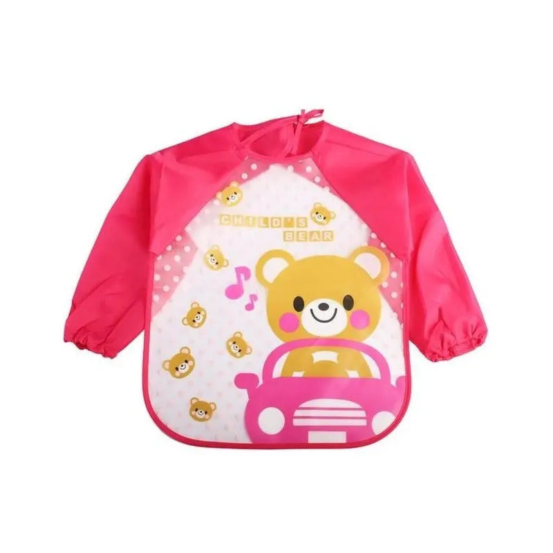 Babero Delantal Bebés Y Niños De Manga Larga Impermeables