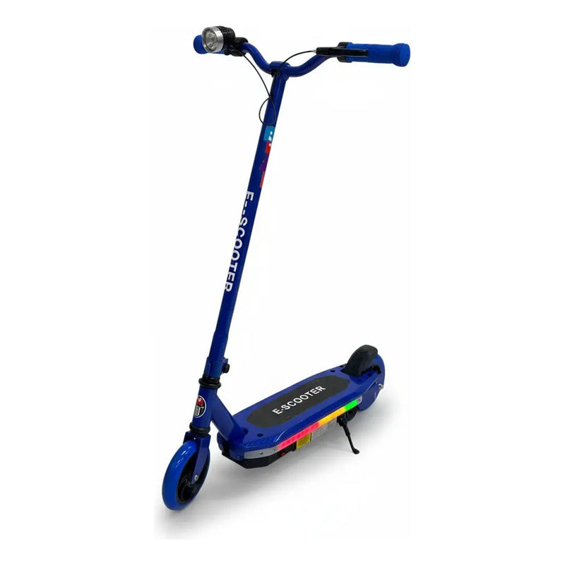 Patineta Scooter Eléctrico Con Luces Kidshop Pt10 Color Azul