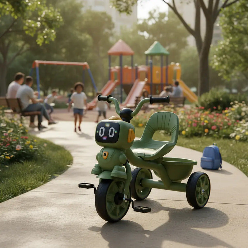 Triciclo Infantil Robots Con Música Y Cesta Tr-068