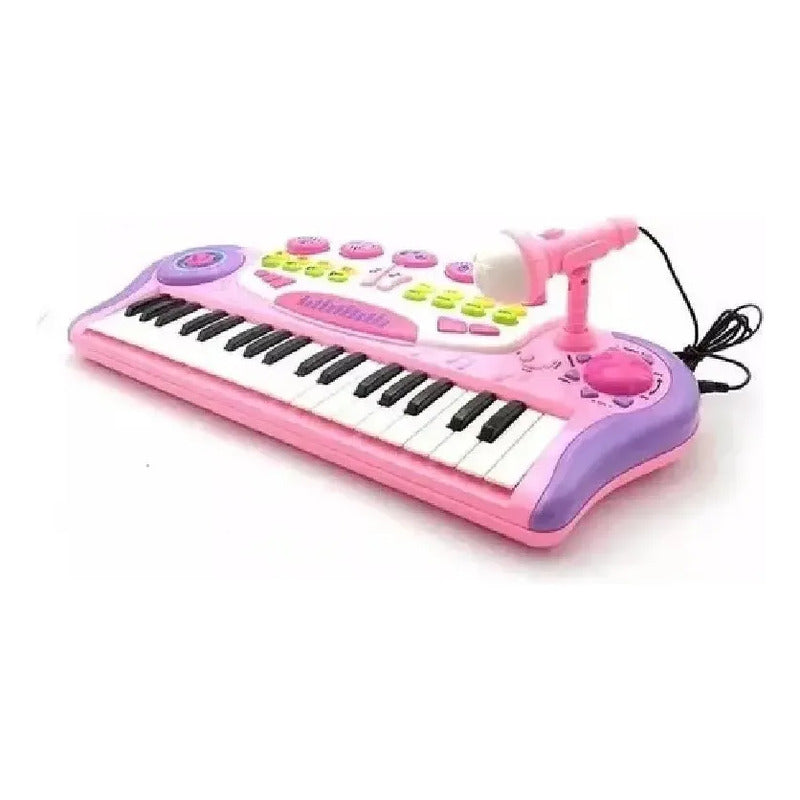 Organeta Piano Teclado Mp3 Para Niños Con Silla Rosa 110v