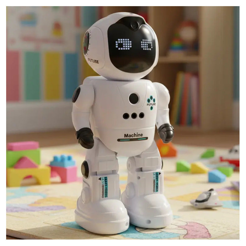 Robot Interactivo Con Control Remoto, Luz Y Sonido Hf9001-1 Robot Blanco