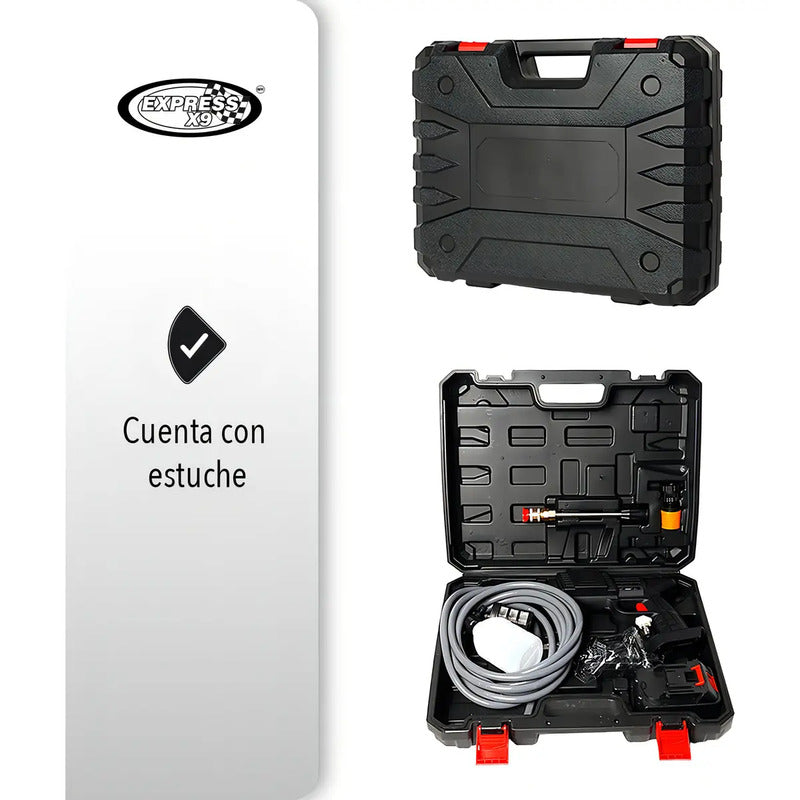 Hidrolavadora Inalámbrica Portátil Recargable Maletin Hmj002 Negro