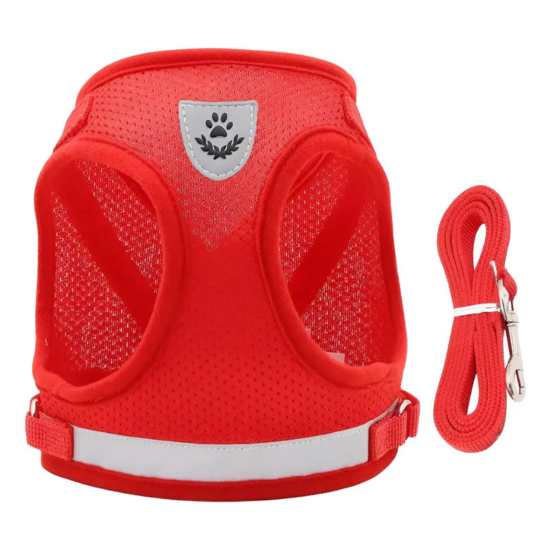 Arnés Pechera Correa Collar Ajustable Para Perros Y Gatos