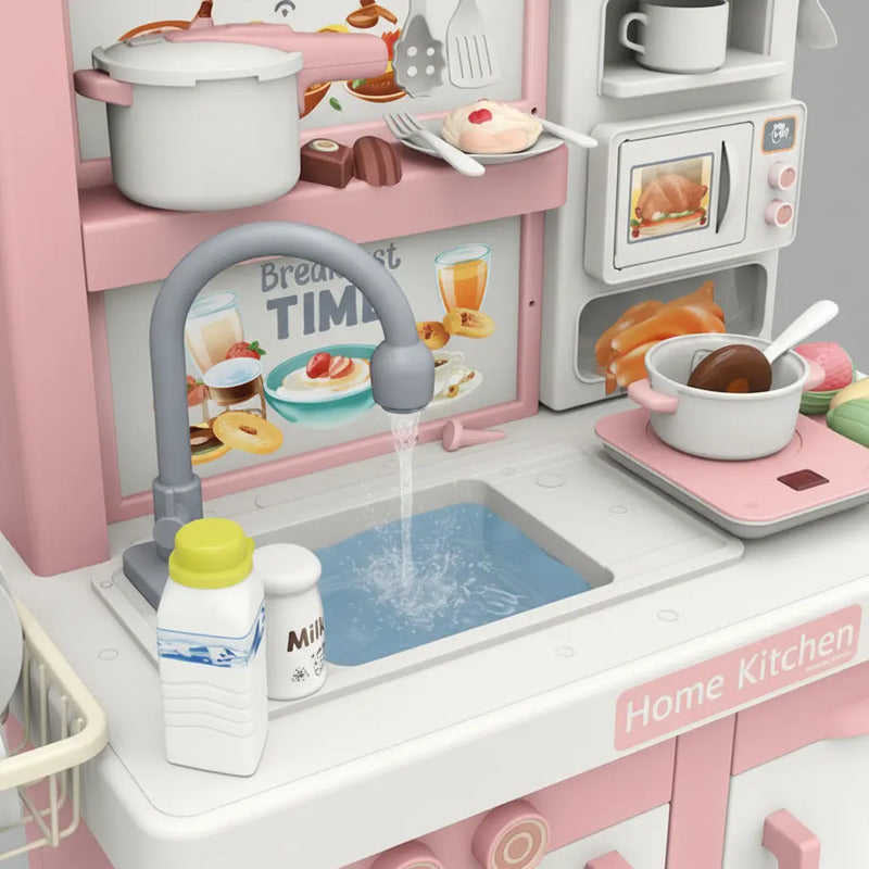 Cocina Infantil Grande Chef Agua Vapor Luces Sonidos 97 Cm Rosa