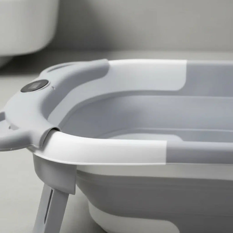 Bañera Plegable Portátil Con Termómetro Y Cojín Malla 6868
