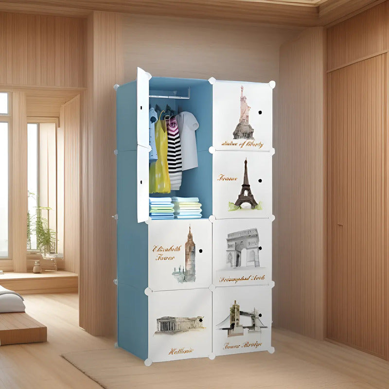 Armario Organizador Ropa Y Juguetes Modulos Closet Portatil Color Azul