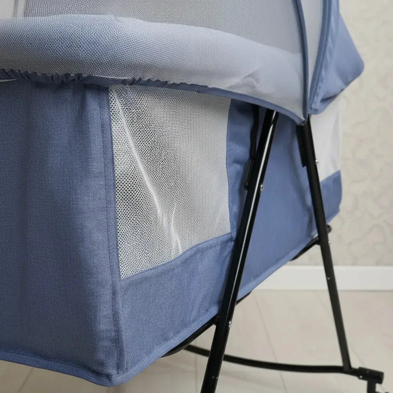 Cama Cuna Mecedora Para Bebé Portátil C118 Azul