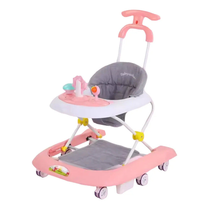 Caminador Con Guia Andadera Bebes Musical Luces Tapete 944c Color Rosa