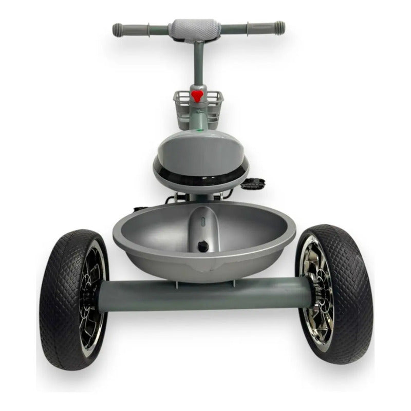 Triciclo Bicicleta Infantil Canasta Músical 6031 Color Gris