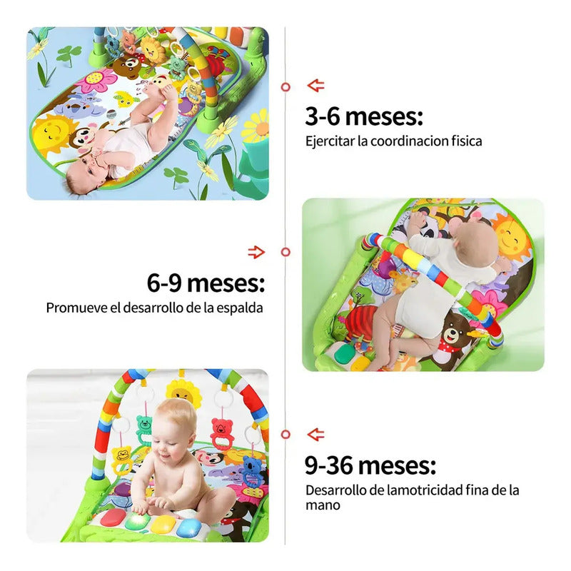 Gimnasio Tapete Musical Para Bebe Niños Hr5625 Azul Claro