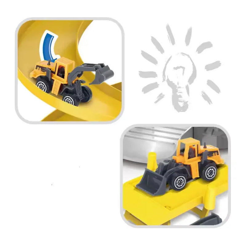 Pista De Carro De Construccion 51 Pcs P3082 Amarillo Con Gris