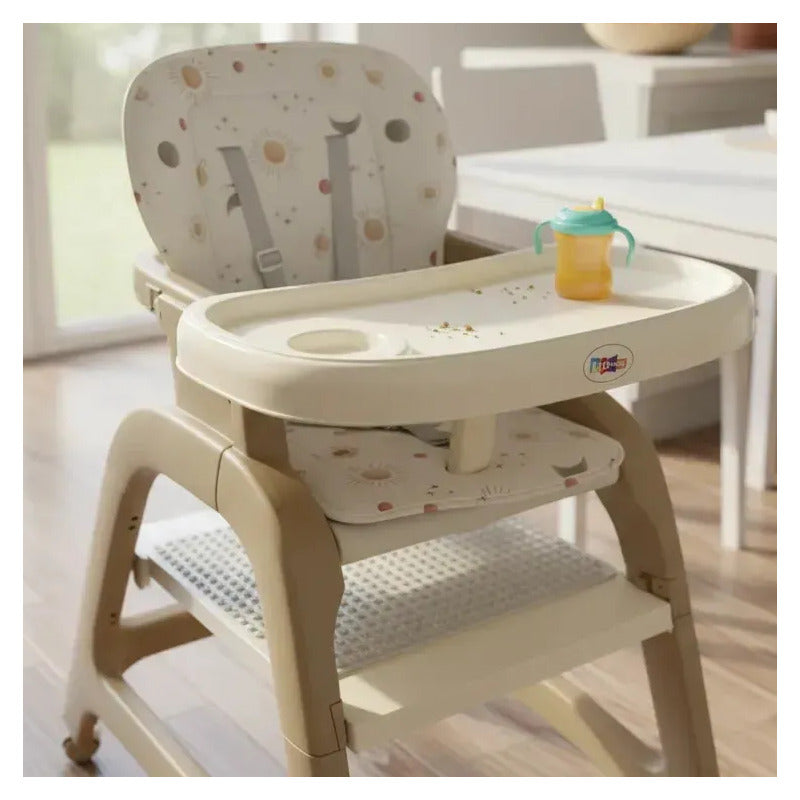 Silla Comedor Escritorio Multifuncional 3 En 1 Bebes O Niños Beige