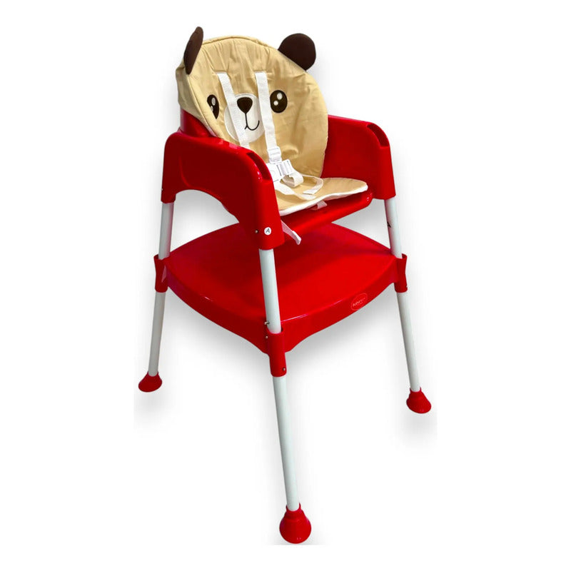 Silla Comedor Y Escritorio Para Bebe + Cojin Acolchado Oso
